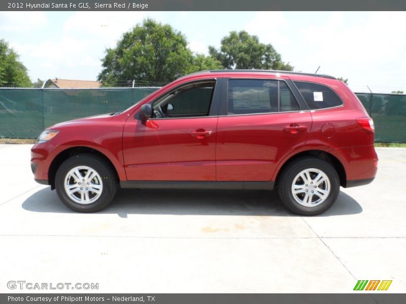 Sierra Red / Beige 2012 Hyundai Santa Fe GLS