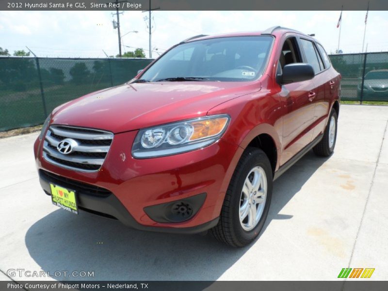 Sierra Red / Beige 2012 Hyundai Santa Fe GLS
