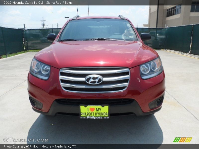 Sierra Red / Beige 2012 Hyundai Santa Fe GLS