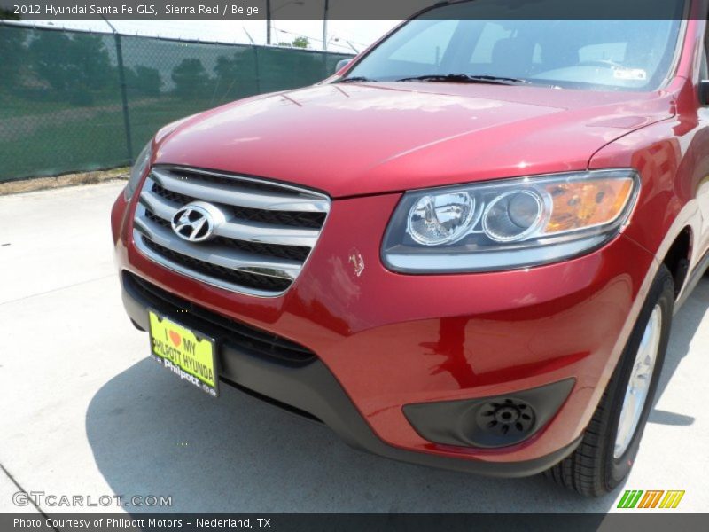 Sierra Red / Beige 2012 Hyundai Santa Fe GLS