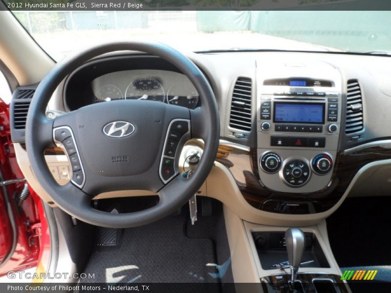 Sierra Red / Beige 2012 Hyundai Santa Fe GLS