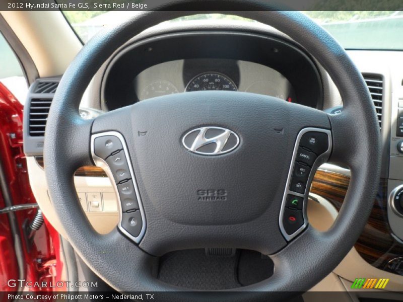 Sierra Red / Beige 2012 Hyundai Santa Fe GLS