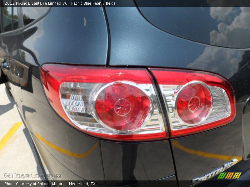 Pacific Blue Pearl / Beige 2012 Hyundai Santa Fe Limited V6