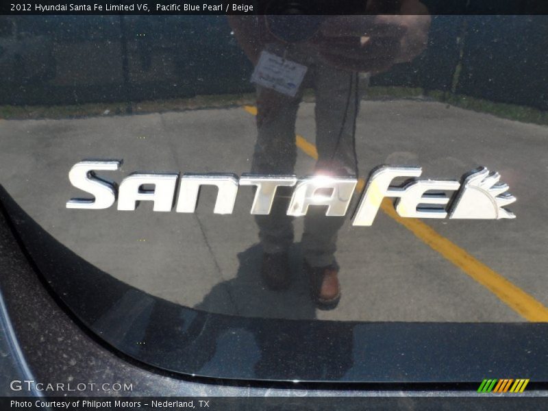 Pacific Blue Pearl / Beige 2012 Hyundai Santa Fe Limited V6