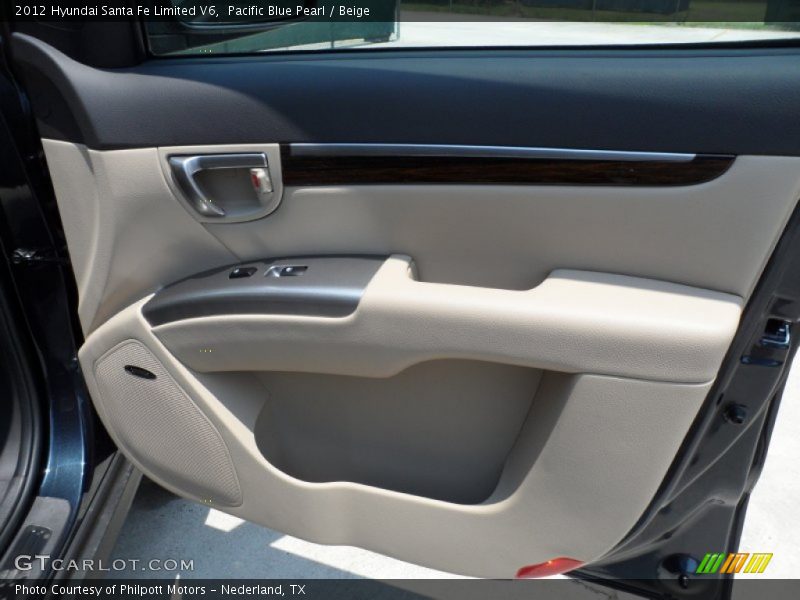 Pacific Blue Pearl / Beige 2012 Hyundai Santa Fe Limited V6