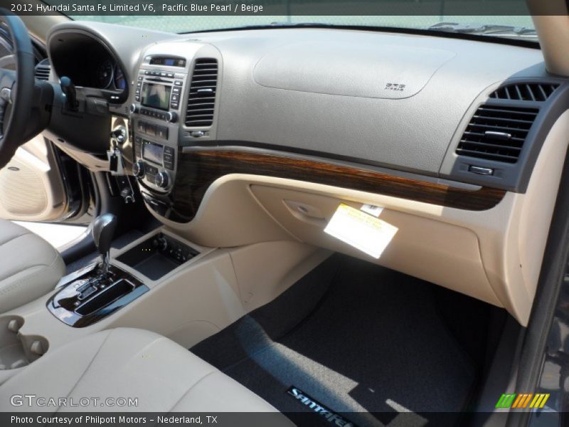 Pacific Blue Pearl / Beige 2012 Hyundai Santa Fe Limited V6