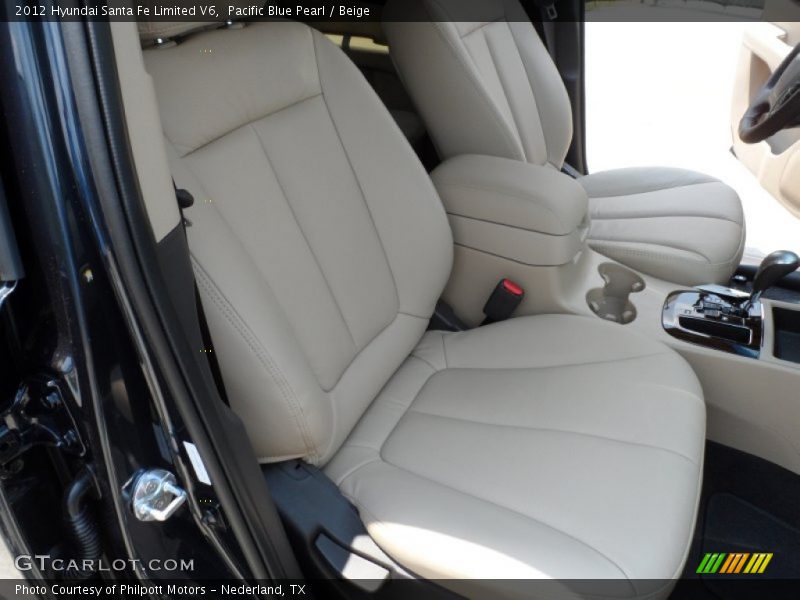 Pacific Blue Pearl / Beige 2012 Hyundai Santa Fe Limited V6