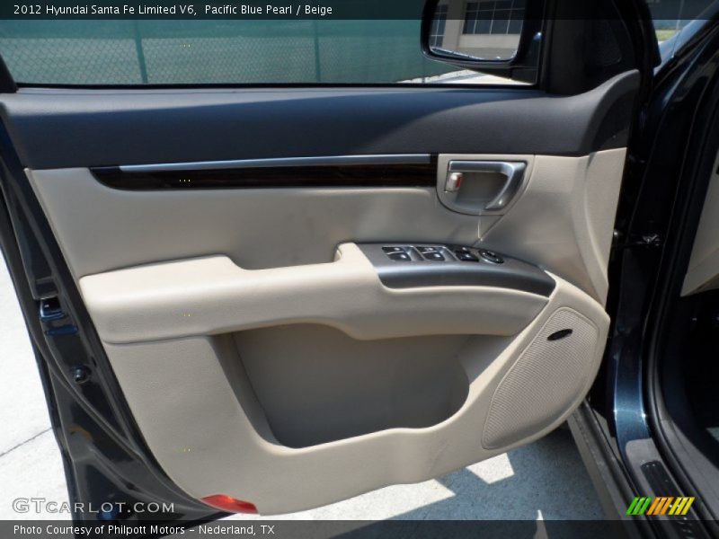 Pacific Blue Pearl / Beige 2012 Hyundai Santa Fe Limited V6