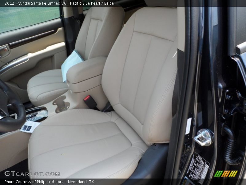 Pacific Blue Pearl / Beige 2012 Hyundai Santa Fe Limited V6