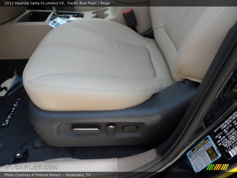 Pacific Blue Pearl / Beige 2012 Hyundai Santa Fe Limited V6