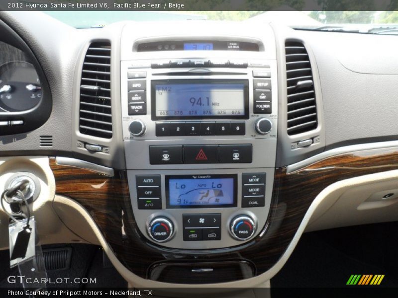 Pacific Blue Pearl / Beige 2012 Hyundai Santa Fe Limited V6