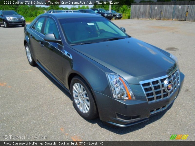 Thunder Gray ChromaFlair / Light Titanium/Ebony 2012 Cadillac CTS 3.0 Sedan