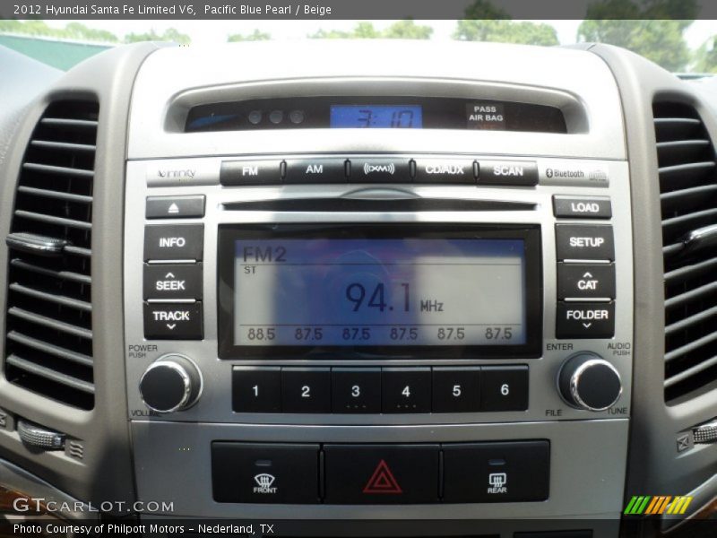 Pacific Blue Pearl / Beige 2012 Hyundai Santa Fe Limited V6