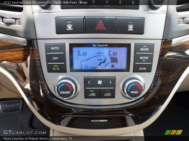 Pacific Blue Pearl / Beige 2012 Hyundai Santa Fe Limited V6