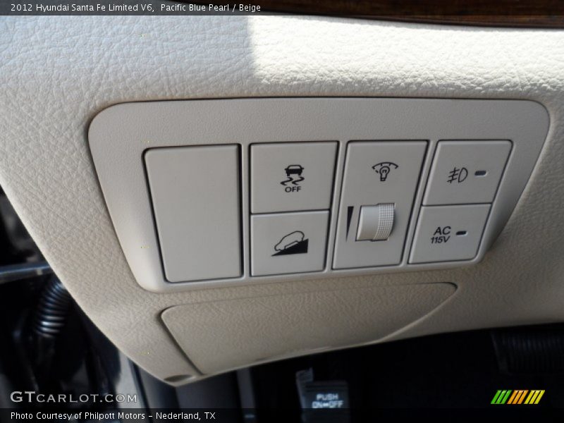 Pacific Blue Pearl / Beige 2012 Hyundai Santa Fe Limited V6