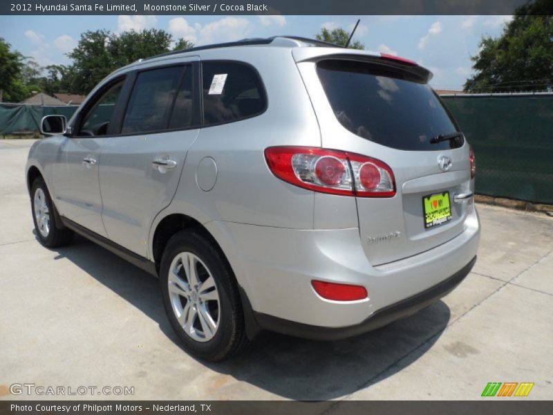 Moonstone Silver / Cocoa Black 2012 Hyundai Santa Fe Limited
