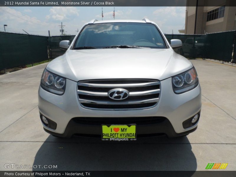Moonstone Silver / Cocoa Black 2012 Hyundai Santa Fe Limited