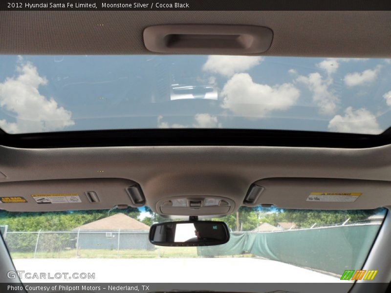 Moonstone Silver / Cocoa Black 2012 Hyundai Santa Fe Limited