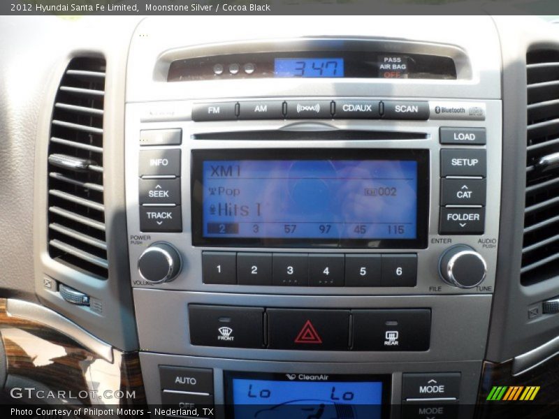 Moonstone Silver / Cocoa Black 2012 Hyundai Santa Fe Limited