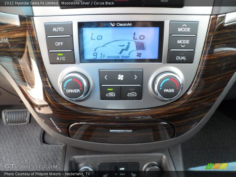Moonstone Silver / Cocoa Black 2012 Hyundai Santa Fe Limited