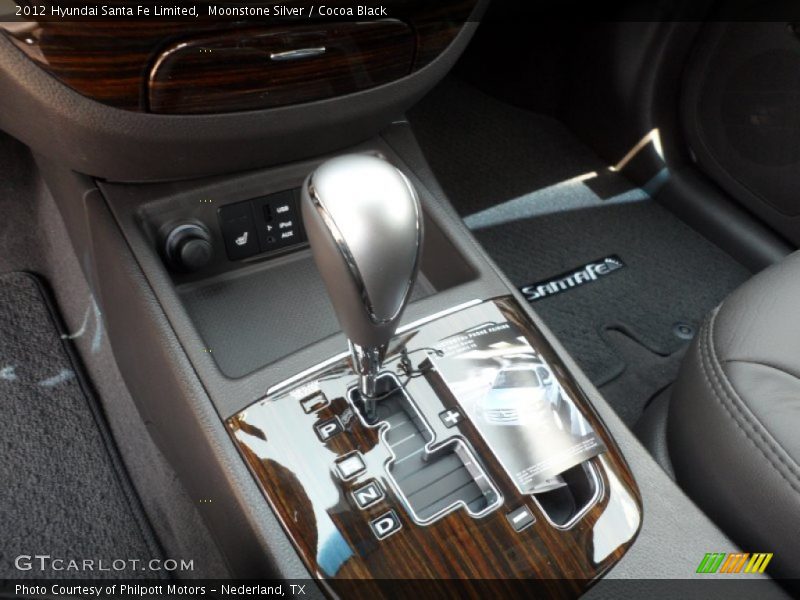 Moonstone Silver / Cocoa Black 2012 Hyundai Santa Fe Limited