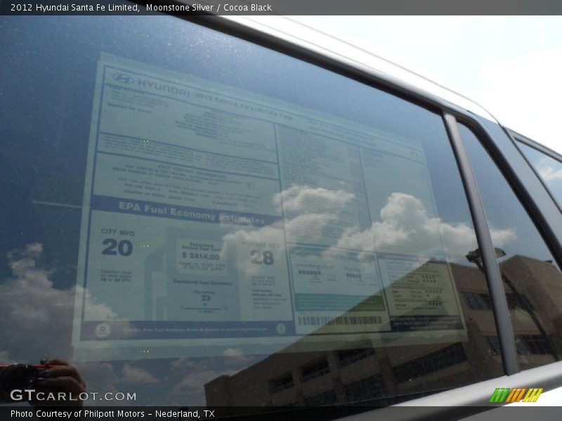 Moonstone Silver / Cocoa Black 2012 Hyundai Santa Fe Limited