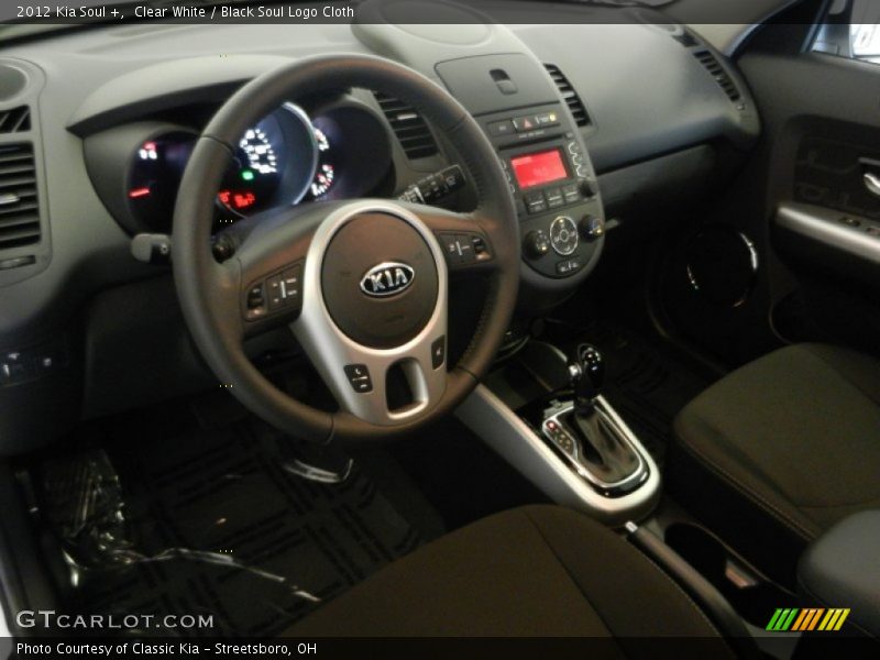 Clear White / Black Soul Logo Cloth 2012 Kia Soul +