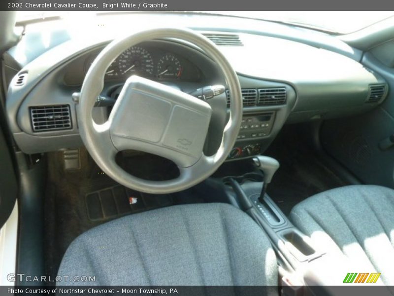 Bright White / Graphite 2002 Chevrolet Cavalier Coupe