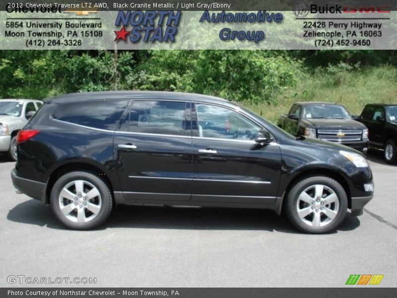 Black Granite Metallic / Light Gray/Ebony 2012 Chevrolet Traverse LTZ AWD