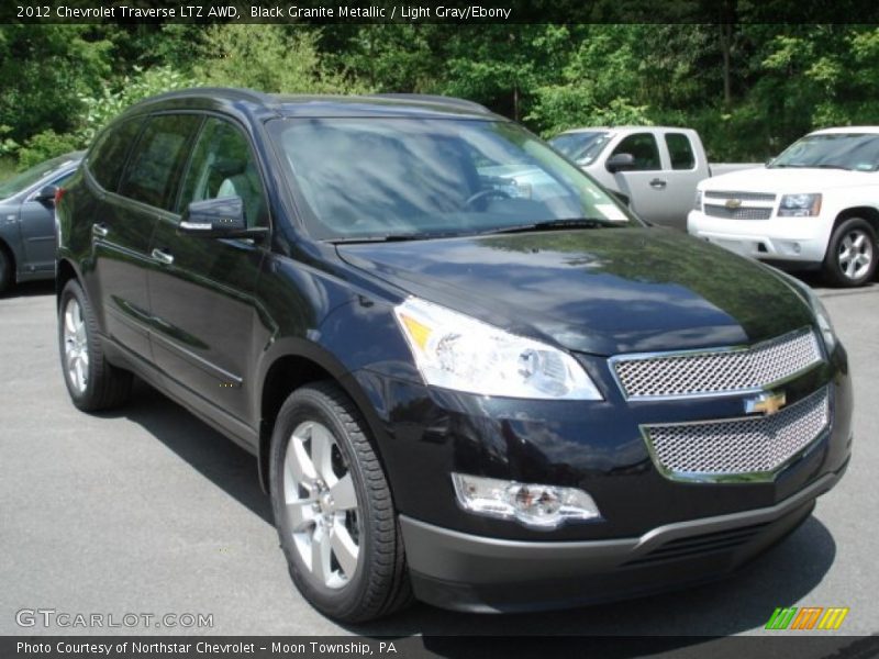 Black Granite Metallic / Light Gray/Ebony 2012 Chevrolet Traverse LTZ AWD