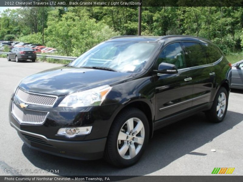Black Granite Metallic / Light Gray/Ebony 2012 Chevrolet Traverse LTZ AWD