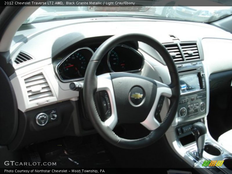 Black Granite Metallic / Light Gray/Ebony 2012 Chevrolet Traverse LTZ AWD