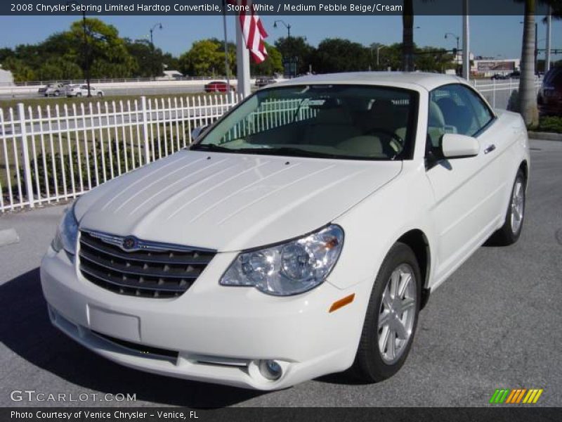 Stone White / Medium Pebble Beige/Cream 2008 Chrysler Sebring Limited Hardtop Convertible