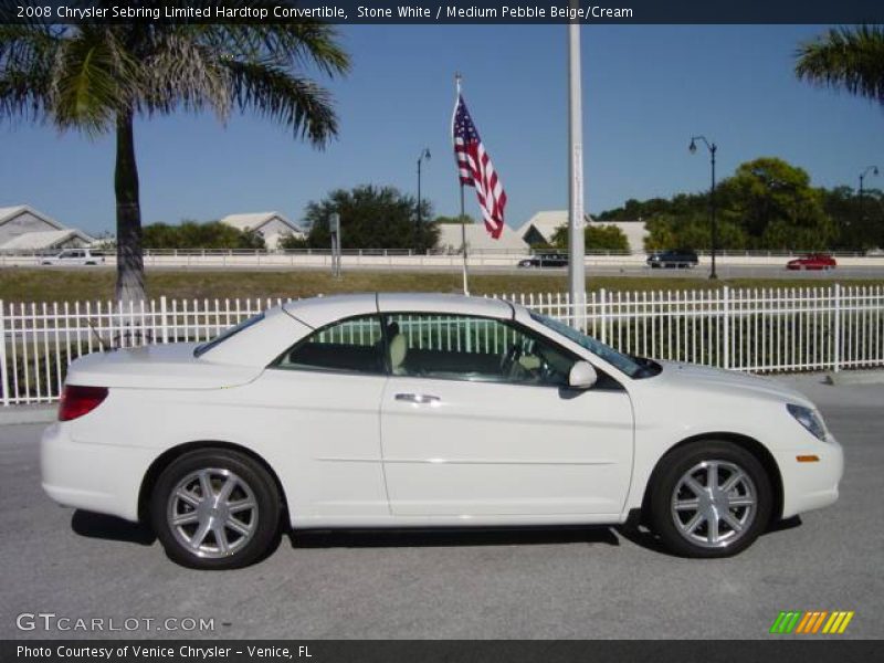Stone White / Medium Pebble Beige/Cream 2008 Chrysler Sebring Limited Hardtop Convertible