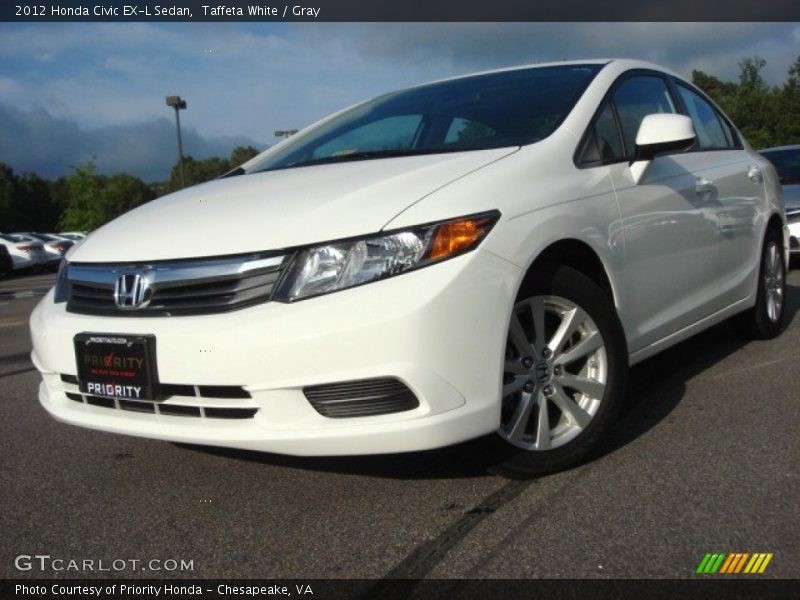 Taffeta White / Gray 2012 Honda Civic EX-L Sedan