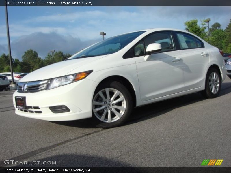Taffeta White / Gray 2012 Honda Civic EX-L Sedan