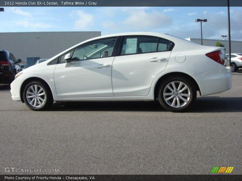 Taffeta White / Gray 2012 Honda Civic EX-L Sedan