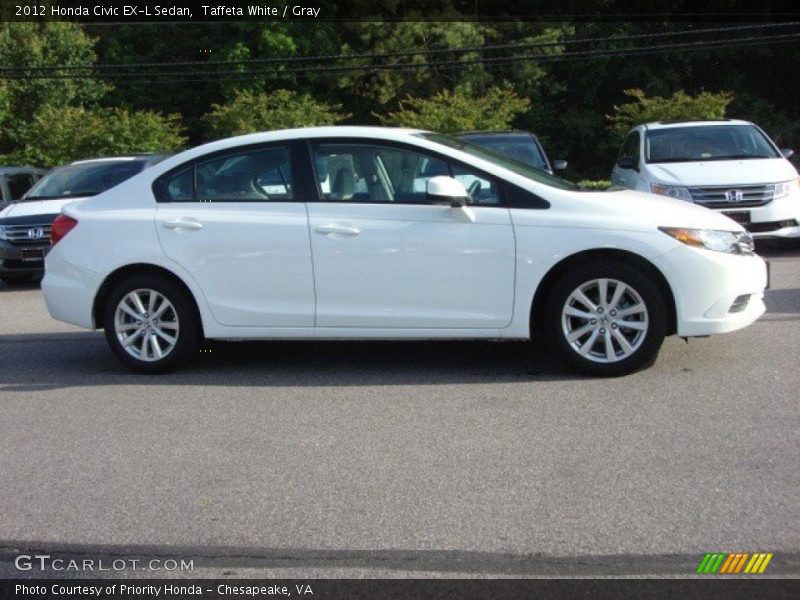 Taffeta White / Gray 2012 Honda Civic EX-L Sedan