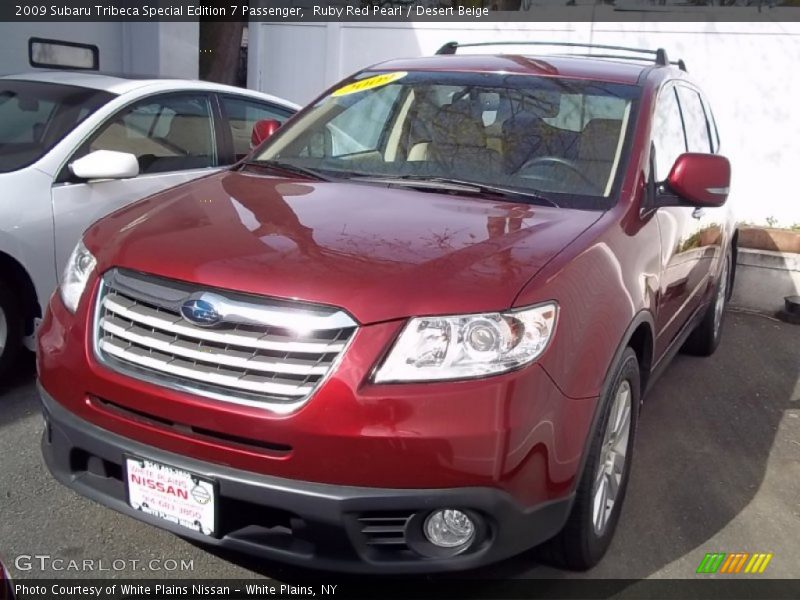 Ruby Red Pearl / Desert Beige 2009 Subaru Tribeca Special Edition 7 Passenger
