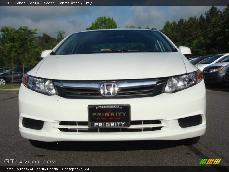 Taffeta White / Gray 2012 Honda Civic EX-L Sedan