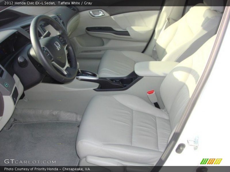 Taffeta White / Gray 2012 Honda Civic EX-L Sedan
