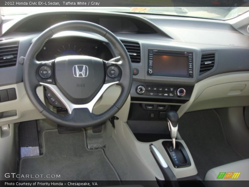Taffeta White / Gray 2012 Honda Civic EX-L Sedan