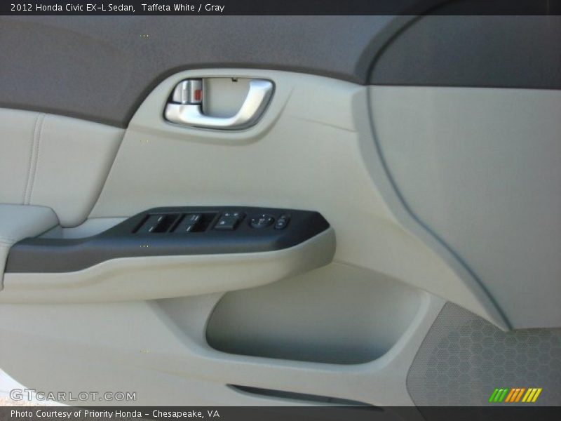 Taffeta White / Gray 2012 Honda Civic EX-L Sedan