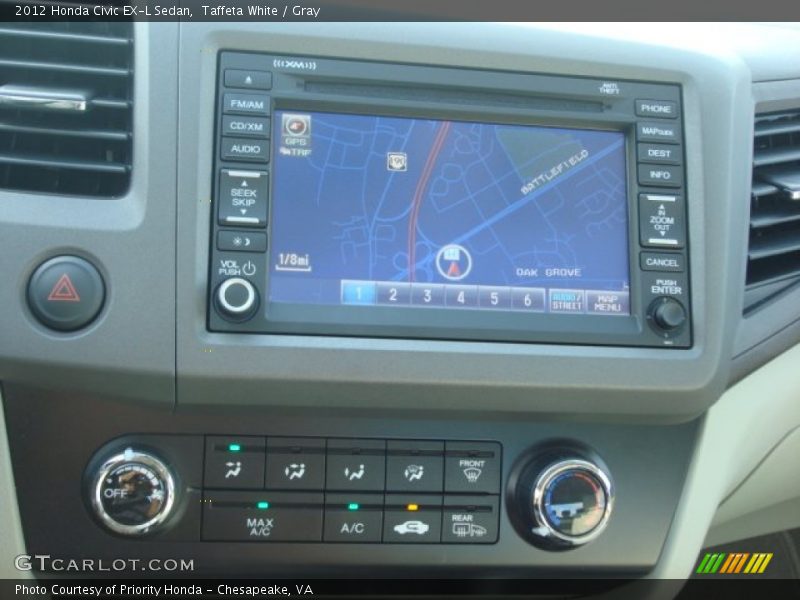 Taffeta White / Gray 2012 Honda Civic EX-L Sedan