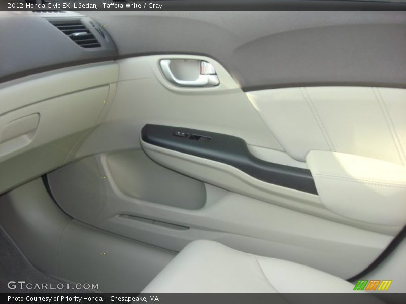 Taffeta White / Gray 2012 Honda Civic EX-L Sedan