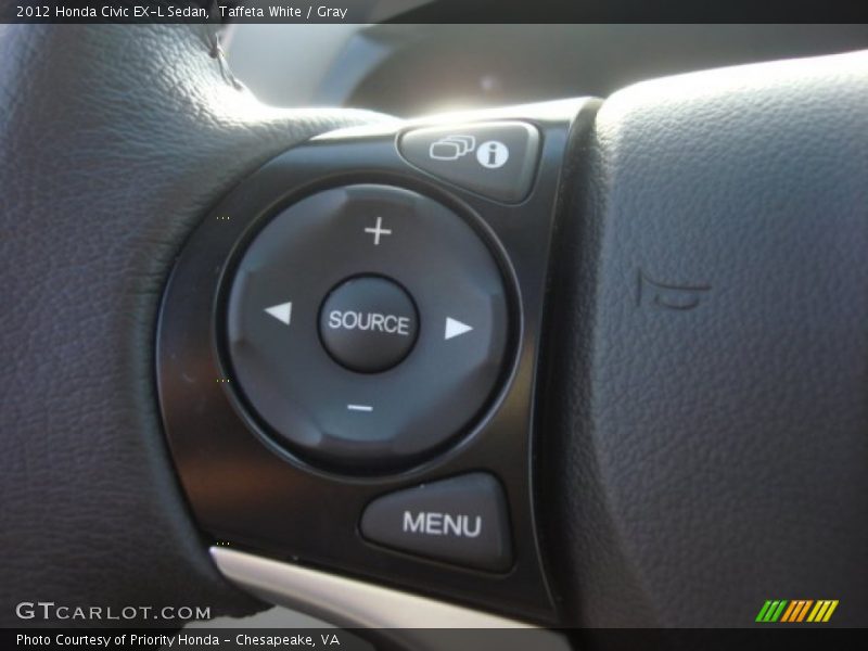 Taffeta White / Gray 2012 Honda Civic EX-L Sedan