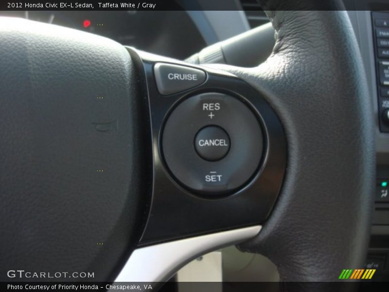 Taffeta White / Gray 2012 Honda Civic EX-L Sedan