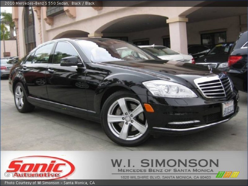 Black / Black 2010 Mercedes-Benz S 550 Sedan