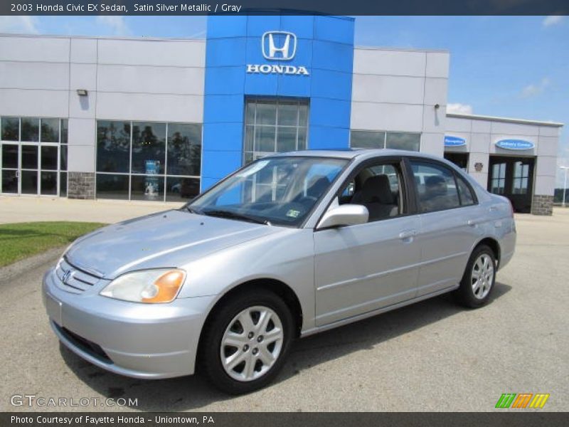Satin Silver Metallic / Gray 2003 Honda Civic EX Sedan