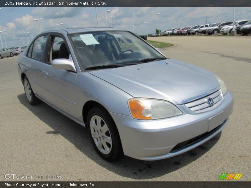 Satin Silver Metallic / Gray 2003 Honda Civic EX Sedan